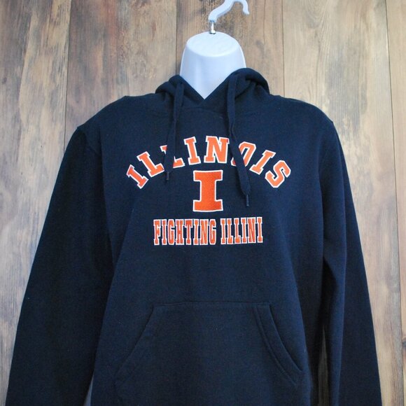 Stadium Athletics Men's Navy/Orange Fighting Illini Illinois Hoodie M - Picture 2 of 5